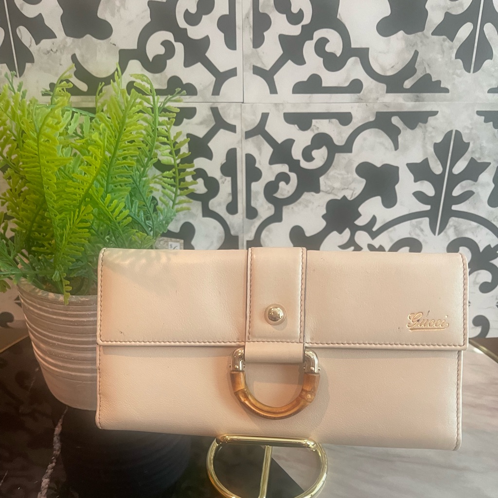 Guc Gucci Bamboo Horsebit Wallet